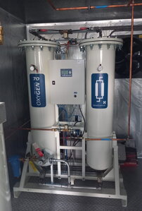 generátoru kyslíku OxyGEN 70- zařízení na výrobu a úpravu stlačeného vzduchu a kyslíku v kontejnerovém provedení
